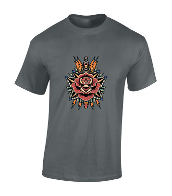 ROSE DAGGER HERREN T SHIRT COOL RETRO VINTAGE TATTOO MODE DESIGN GRAFFITI KUNST