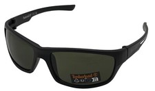 Timberland Sunglass Mens Matte Black Plastic Wrap, Green Lens TB7267. 2N