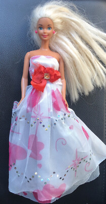 barbie blue and white heart dress Ken & Baby Boy Heart Family Outfits Vintage Barbie Doll Clothes