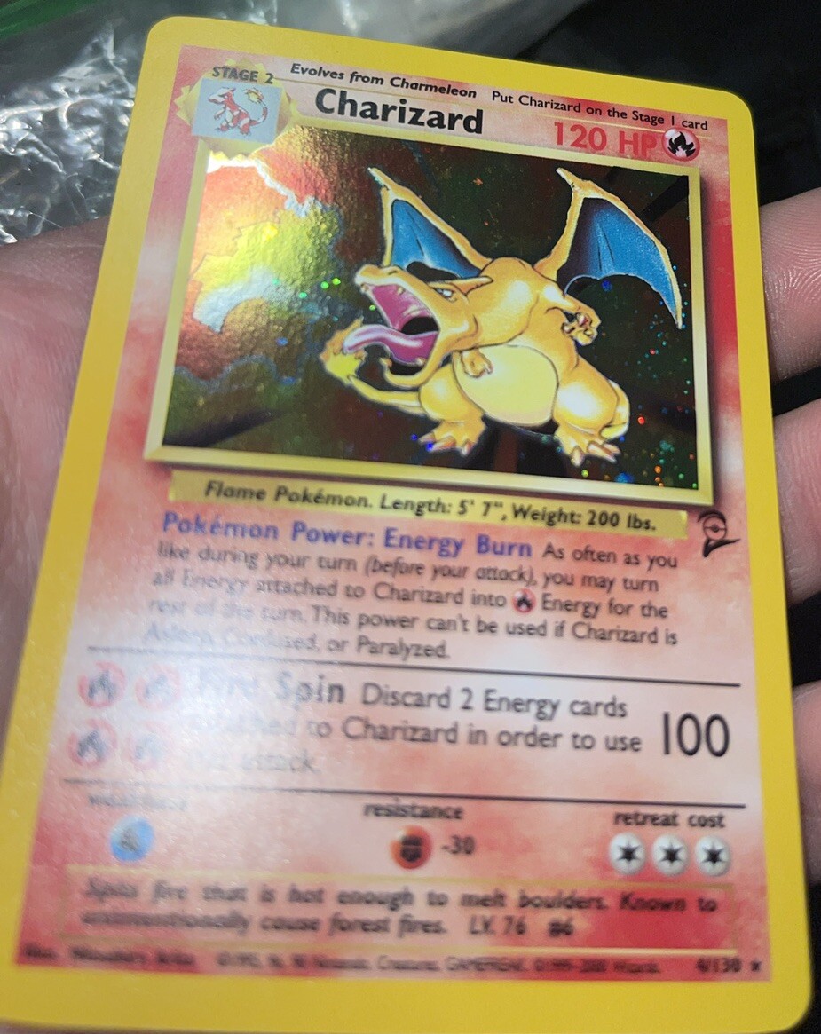 2000 Pokémon TCG Charizard Base Set 2 4/130 Holo Rare 10 Perfect