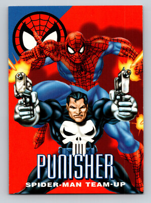 Fleer 1996 Marvel Vision #5 Spider-Man Team Up Trading Card MCU Punisher