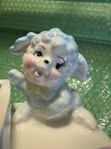 Vintage Relpo 1970 Baby Block Planter with Lamb & Music Box - Picture 9 of 9