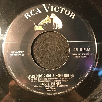 Everybody's Got A Home But Me/Dungaree Doll by Eddie Fisher (RCA 47-6337) 7'' EX