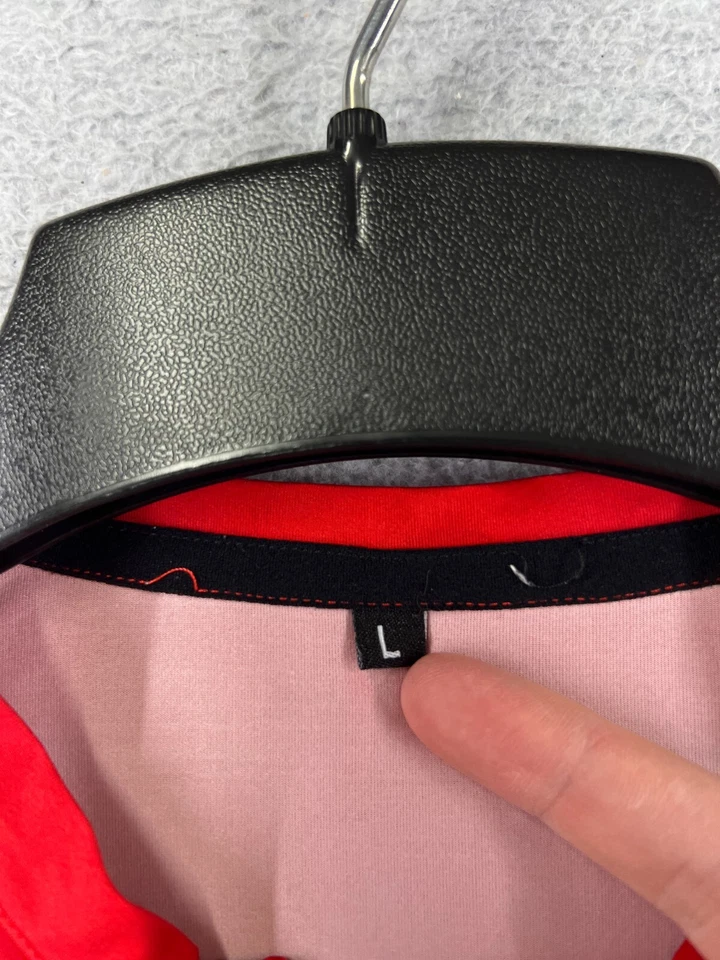 Camiseta deportiva de ciclismo para mujer grande roja cremallera completa Helens Cycles Strand Bewing poliéster Foto 3 de 4