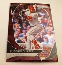 2020 Panini Prizm Tier II Burgundy Cracked Ice Prizm (5/25) Eugenio Suarez #177
