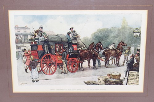 Conjunto de arte mate enmarcado Albert Ludovici de colección lote impresión antiguo inodoro madera Dickens - Imagen 22 de 24