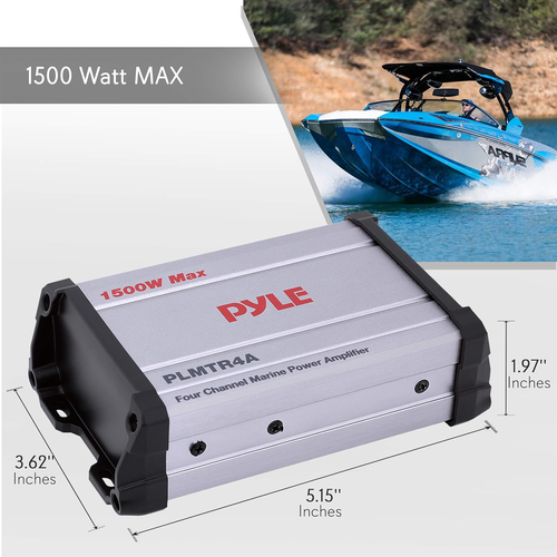Receptor amplificador marino de 4 canales - Subwoofer de audio impermeable y resistente a la intemperie - Imagen 3 de 12
