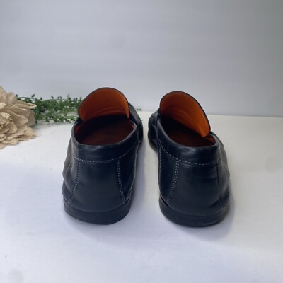 Santoni Black Leather Slip On Loafers Made in Italy Size 12D Santoni Black Leather Slip On Loafers Made in Italy Size 12D  main image 3