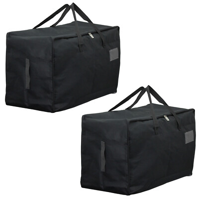 Große Canvas Tasche Reißverschluss Auto Boot Aufbewahrung Organizer Nylon Stoff schwarz 100L x 2