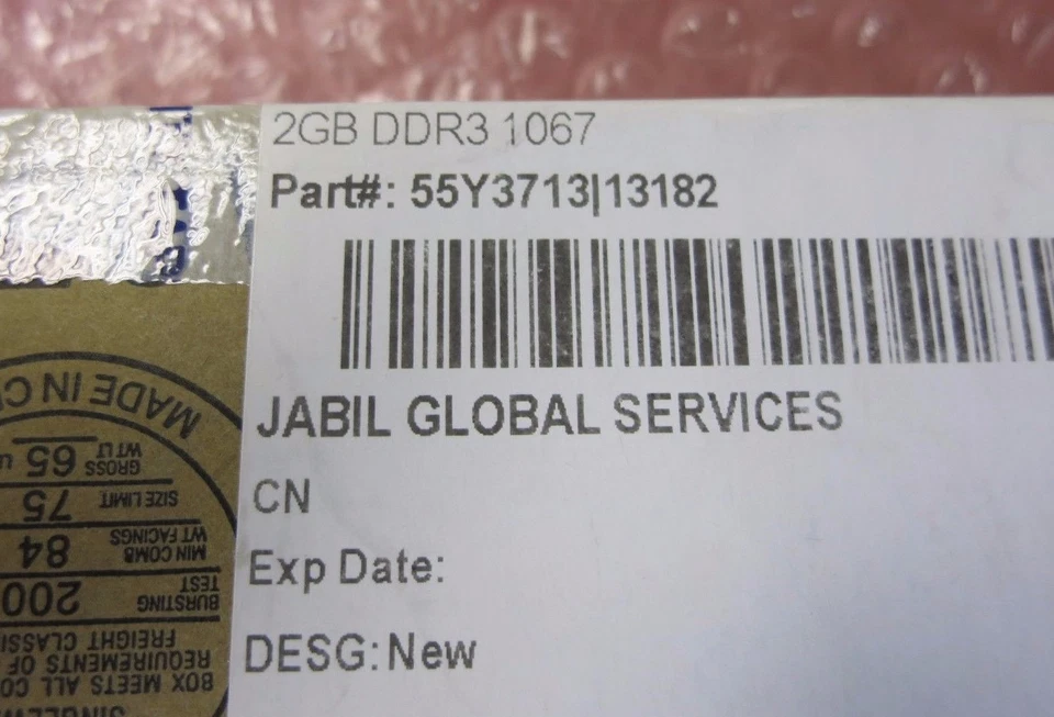 Lenovo 55Y3713 2GB DDR3-1066 PC3-8500S 204pin SODIMM Laptop Notebook RAM Memory - Image 3 of 3