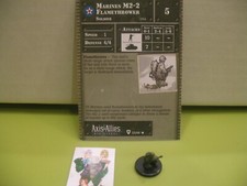  Axis  Allies Miniatures BASE SET Marines M2-2 Flamethrower with card 23/48 