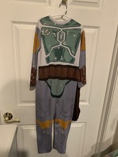 Rubies Star Wars Boba Fett Costume Child Size Medium Suit W Attached Cape Only