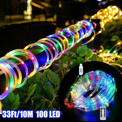 Decoration Lights 33ft Strip Rope Light Tube String Garden Outdoor Party US Ship