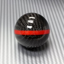 Universal Real Carbon Fiber Ball Manual MT Gear Shift Shifter Knob Red Stripe