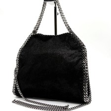 Stella McCartney Falabella Mini Tote Bag Chain Shoulder Vegan Leather Black