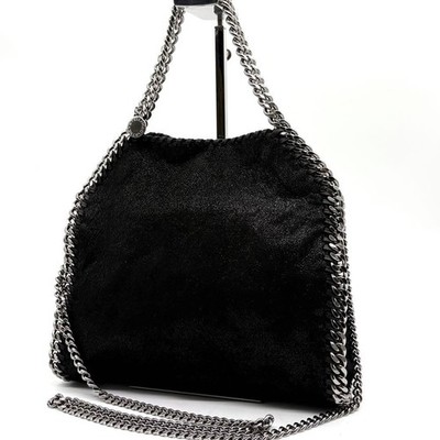 Stella McCartney Falabella Mini Tote Bag Chain Shoulder Vegan Leather Black