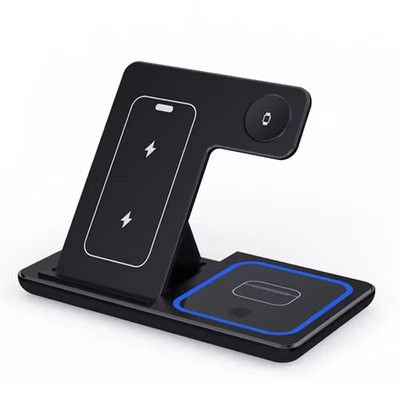 3in1 Wireless Ladegerät Ladestation Qi Schnellladen Neu-Geöffnete Verpackung
