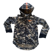 Nike Basketball Jacket Kids Camo Beige/black Hooded Sz Small