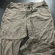 Johnny Was Cupra Rayon Pants Women's Size XL Joggers Gray Pockets Drawstring