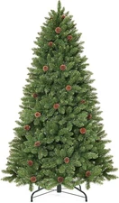 5-7ft Pre-Lit Realistic Green Spruce Artificial Holiday Christmas Tree and Stand