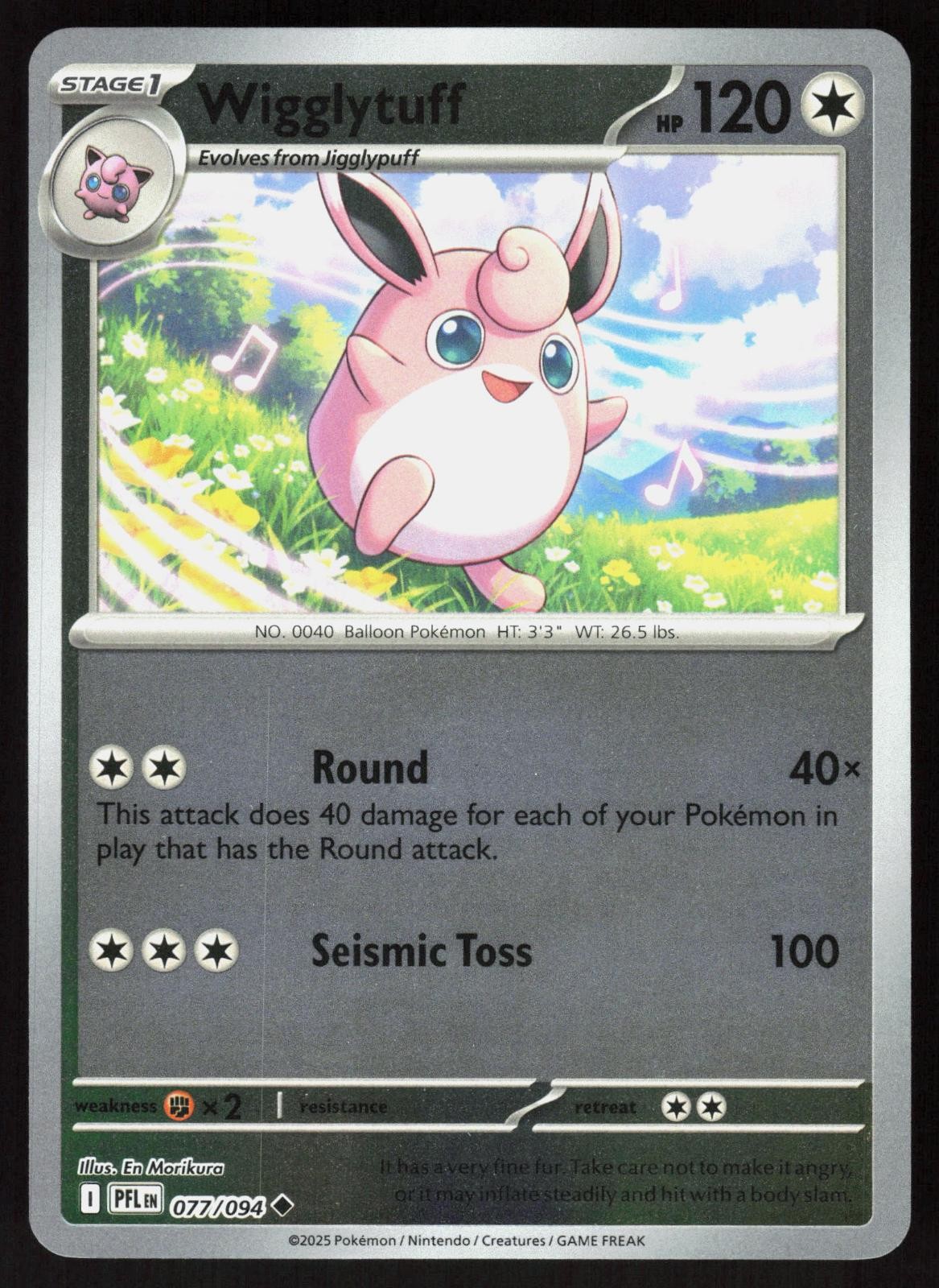 Wigglytuff 077/094 Uncommon Phantasmal Flames Pokemon Reverse Holo Near Mint