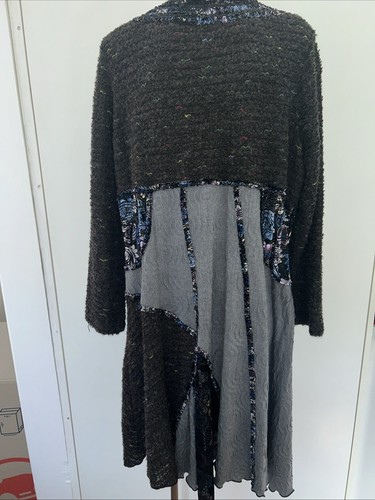 XXL 18 Dress Wool Blend Stretch Panel Long Sleeve VNeck midi Winter SOLITAIRE - Picture 5 of 8