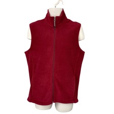 Woolrich Women Fleece Vest Zip Athleisure Outdoor Hiking Gorpcore Size M Red New