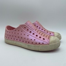 Native Pink Shimmer Slip-On Rubber Shoes Ourdoor Casual Girls size C12