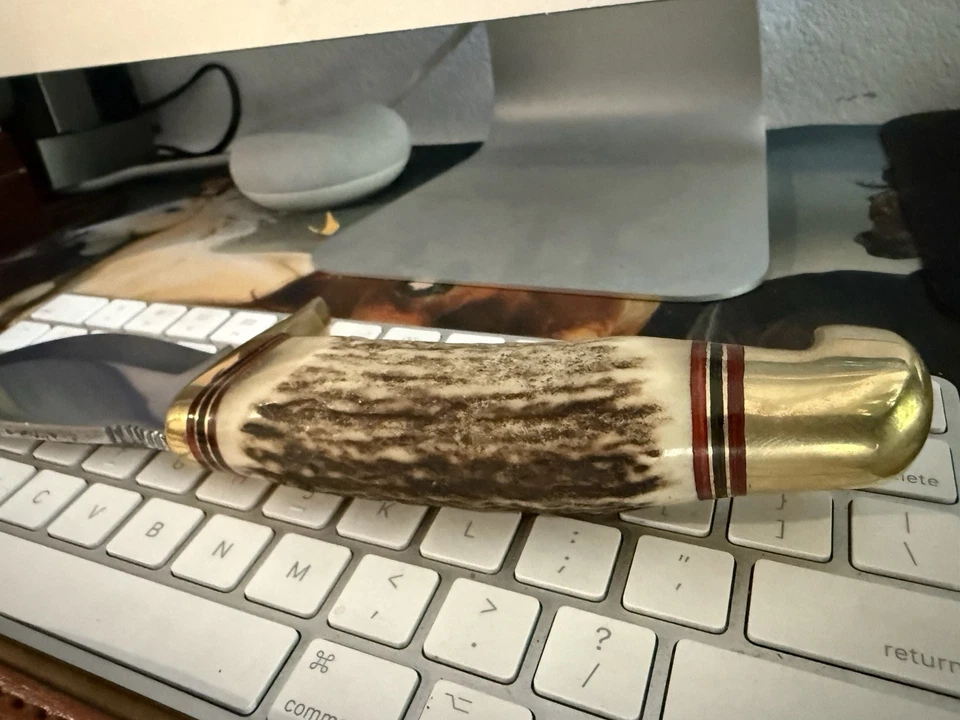 TinberWoof Vintage Leather Chit and Steg Horn Handle Cuerrno De Venado Jenuino - Image 3 of 4