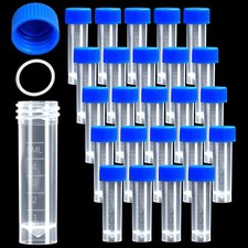 200 PCS 5ml Plastic Small Vials Screw Cap Sample Tubes Cryotubes Lab Bottles