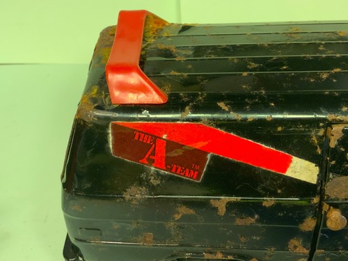 VINTAGE A-TEAM BLACK RED 1983 THE ERTL CO USA 11”METAL GMC VAN 52040 slidingDOOR - Picture 5 of 24