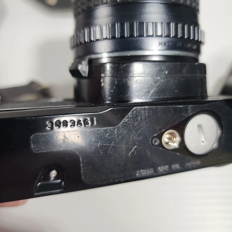 Pentax Asahi MV SLR 35mm Cámara Fotográfica Flash 200mm y 50mm Lentes Estuche Bolsa Manual Foto 2 de 4