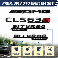 3D Abzeichen Schriftzug Emblem f&uuml;r Mercedes Benz CLS63S AMG Biturbo 4MATIC