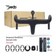 -10° Carbon Road Bike Drop Bar Internal Cable Integrated Stem 28.6mm with Spacer