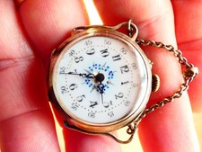 Taschenuhr Uhr Anhänger Handaufzug Wappen Silber verschl. Punze, 21,5 g., Selten