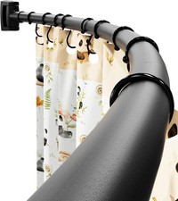 Curved Shower Curtain Rod 36-75" Black Rustproof