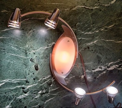 Wall Lamp Track Sytem Adjustable 4-light/Central Diffuser Brushed Nickel Fixture