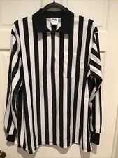Vintage Magestic Referee Stripes Long Sleeve Zip USA Made XL Mens Shirt RARE