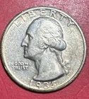 1935D US Washington SILVER Quarter! DENVER Mint! XF! Old US Coin!