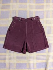 Vtg 1930s Aldrich Aldrich Sanforized Gym Shorts Pleated 40s 50s Belted Snap