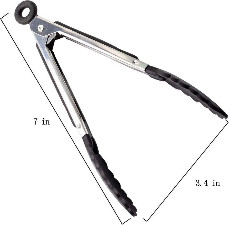 Paquete de 7 pinzas de cocina juego de 7 pulgadas azul, verde, rosa, naranja, rojo, púrpura, negro  Foto 4 de 4