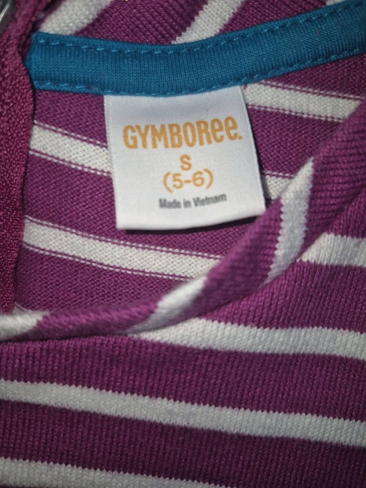 Gymboree Dress Girls Size Small 5-6 Watermelon Purple Stripe Casual Maxi Dress - Image 2 of 4