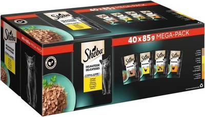 Sheba DELIKATESSE Mega Pack Portionsbeutel Geflügel Variation in Gelee 40x85g