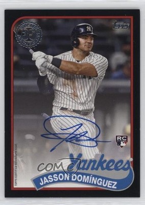 2024 Series 2 1989 Topps Baseball Black /199 Jasson Dominguez Rookie Auto RC 1q7