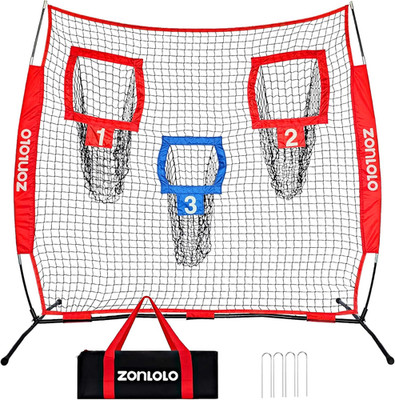 6X6Ft Football Training Net, Football Throwing Net with 3 Target Pockets, Portab