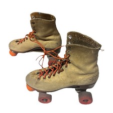 Riedell Roller Skates Sure-Grip Leather Tan Size 7 1/2 W Super X 5L 5R