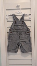 Oshkosh Hickory Stripe Genuine Baby Blue Overalls Size 3M