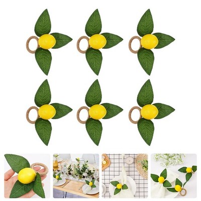 6 Pcs Haushaltsserviettenschnalle Zitronenförmiger Serviettenring
