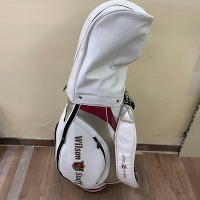 Wilson Staff Pro Model Retro White cart bag golf caddy bag rare