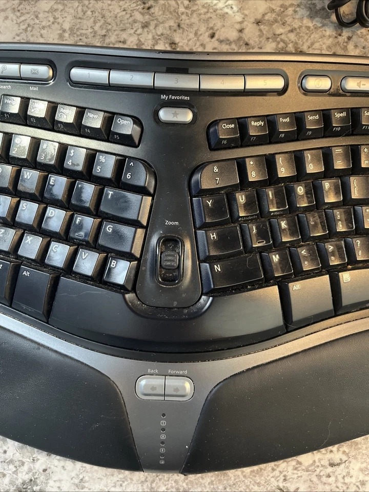 Microsoft Natural Ergonomic Keyboard 4000 V1.0 USB Wired Black Tested Working - Image 3 of 4